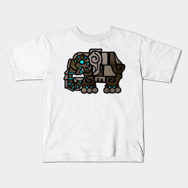 Stained Glass Elephun Water Gun Kids T-Shirt by KaniaAbbi